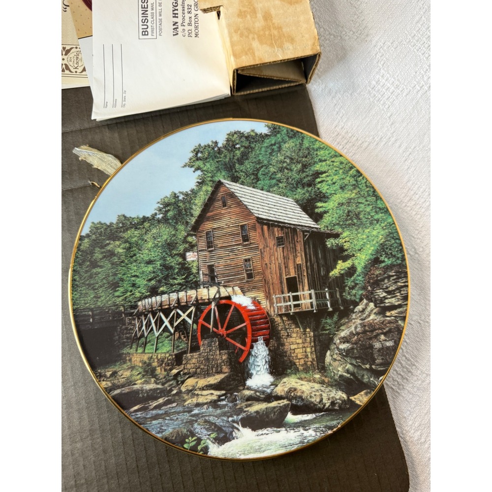 Edwin M Knowles Glade Creek Grist Mill Plate Craig Tennant 1991 COA 84-K41-94.4